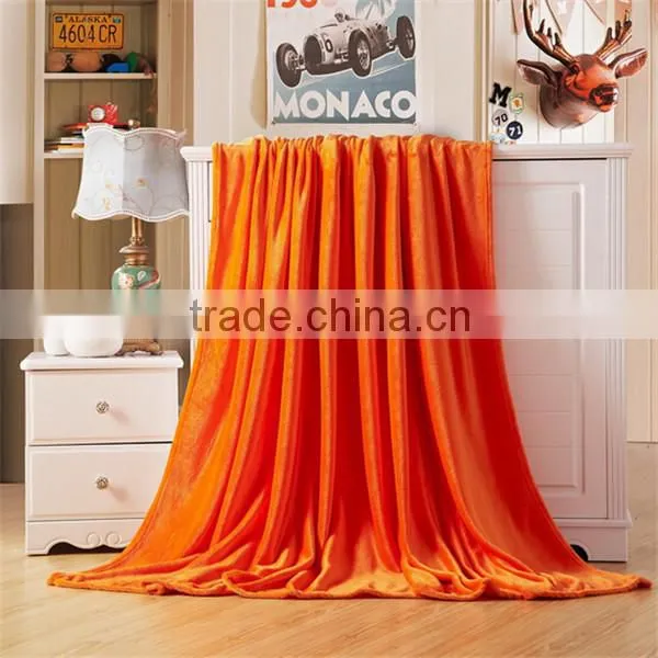 Pretty plain color cheap soft warm blankets queen size