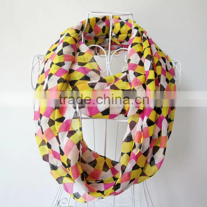 Fashionable Geometric Pattern Chiffon Printed Indian Silk Muslim Lady Scarf