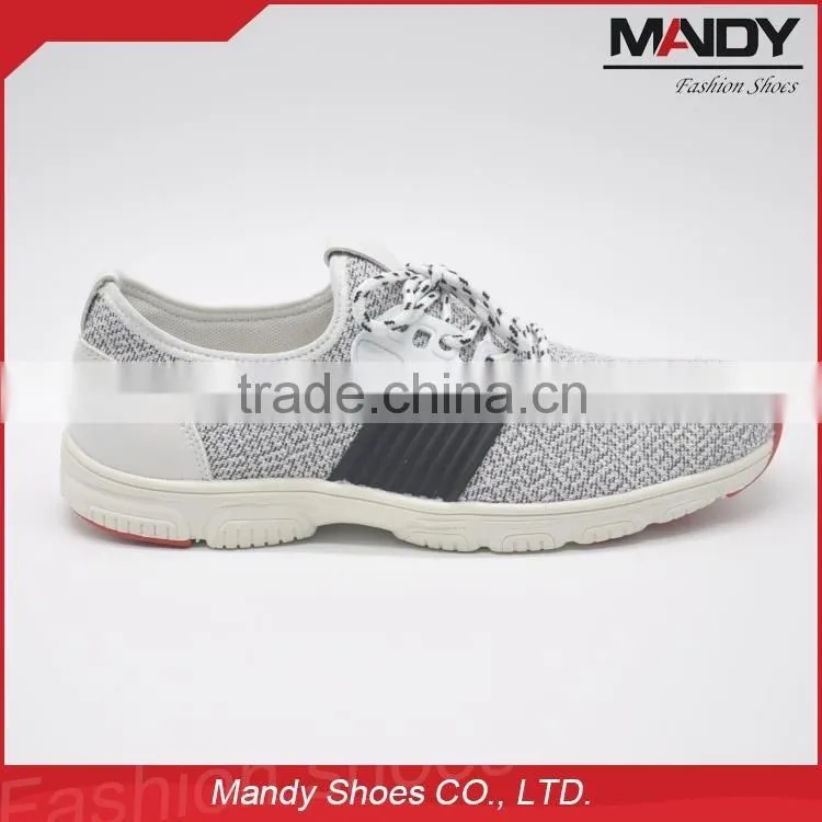 2016 Hot sale oem customize shoes comfortable rubber sole flyknit sport shoes