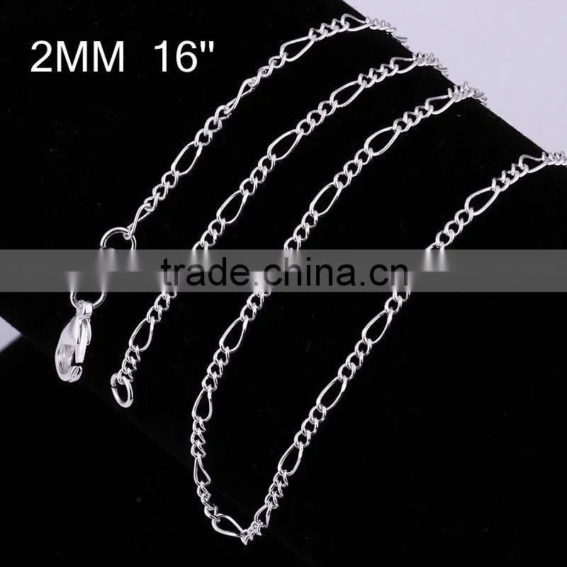 Hot sale irregular size chain silver fine necklace LKNSPCC013