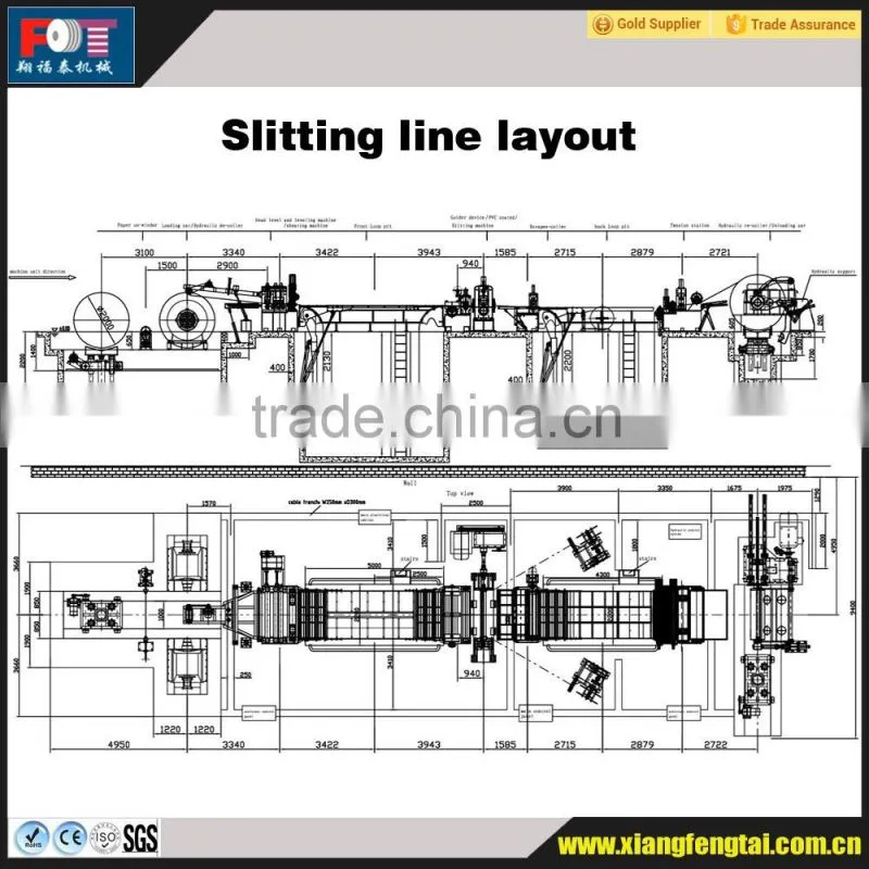 mild steel GI steel coil and cold roll steel coil slitting line machine