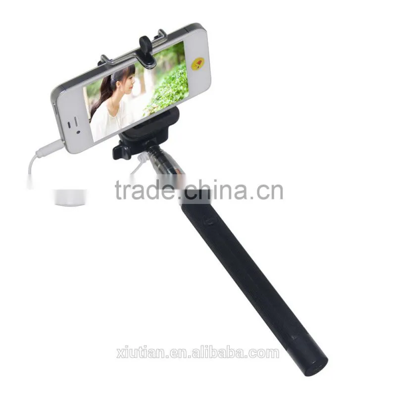 Good China supplier cable take pole selfie stick for iPhone and Andriod