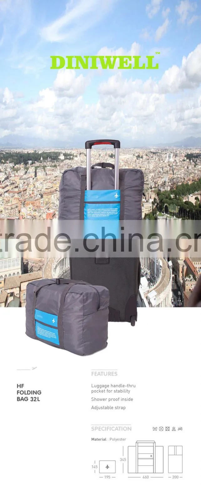 Custom made polyester folding travel bags best travel duffel bag