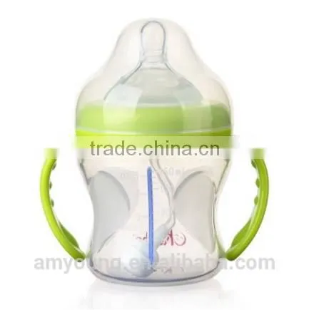 China Supplier Babyflaschen Wide Neck Glass Bebek Bottle 150ml/5oz Silicone Baby Feeding Bottle BPA Free A-1106 G