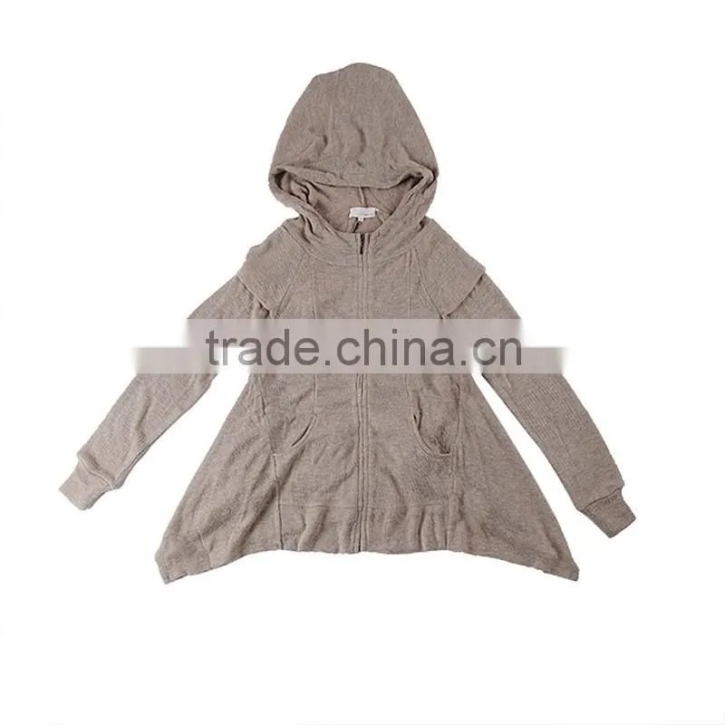 Downy lined girls hood coats designs dress/female apparel manufacturers