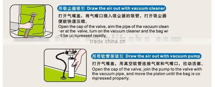 vacuum storage bag with side zipper