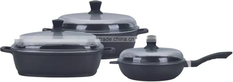 6pcs New arrival fashion design quality assurance die casting aluminum cookware