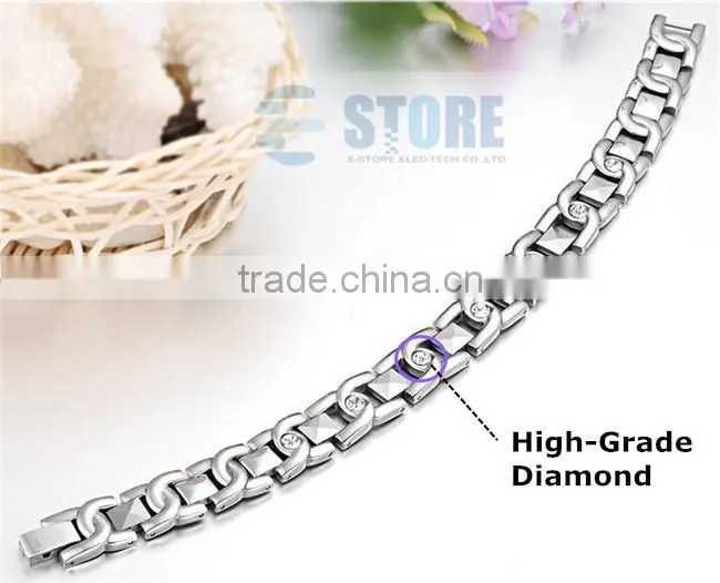 Stainless Steel Bracelet Bio Magnetic Bracelets With Scalar Energy Bracelet Silver