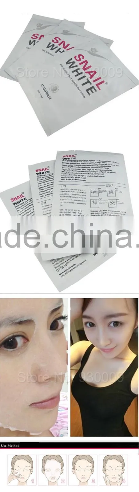 Thailand SNAIL WHITE Face Mask Skin Whitening Moisturizing Silk Facial Mask