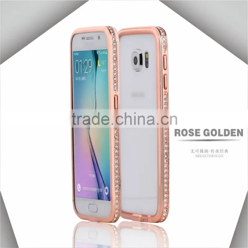 Whosesale Metal Bumper Cover for Samsung Galaxy S6 with Diamond