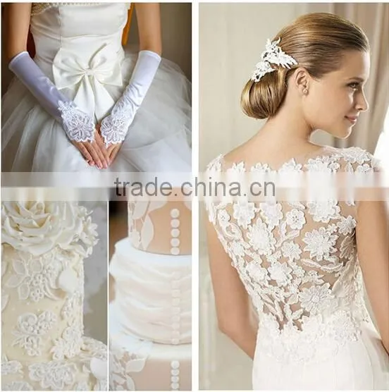 handmade fashion white pearl beaded lace trimmings for dresses WTP-1335