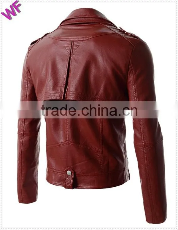 Custom Hight Quality European Mens Fashion Leather Waterproof Jacket Motorcycle Jacket