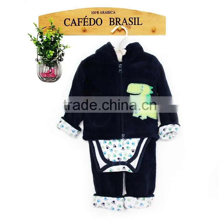 autumn & winter warm clothes set kids 3 pcs clothes set