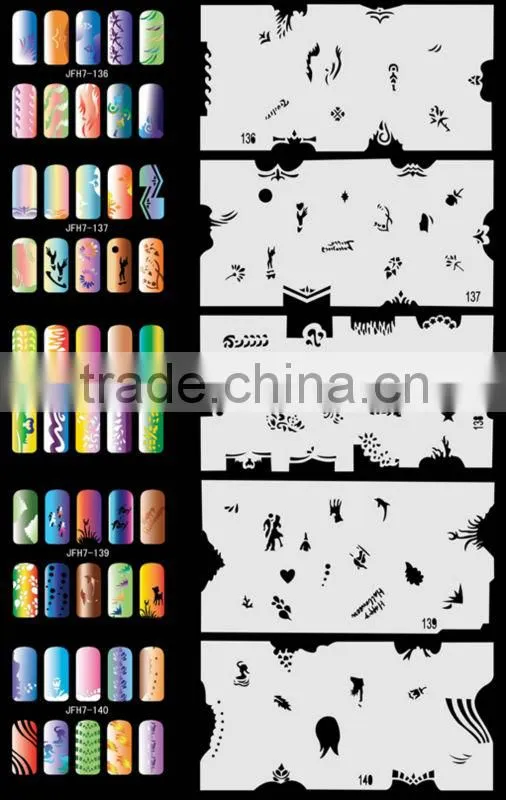 320 Design 20 Sheets Airbrush Stencils Nail Art Air Brush Mold Too Set No.7