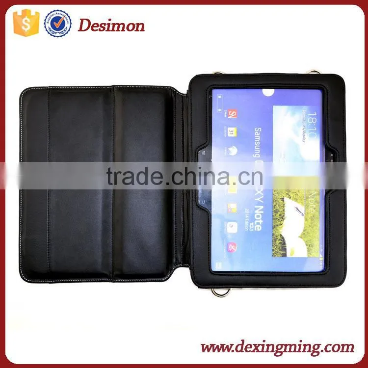 2015 most popular handheld canvas tablet case for 10.1 inch with lanyard/neck strap