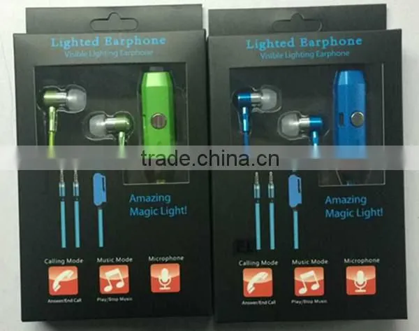 manufacturer cool el earphone fashion led earphone strongly bright el wire earphone