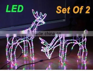 christmas lights drape LED magic colour christmas lights for outdoor project/LED 3D motif christmas deer snowman