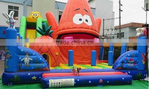 Combination Castle inflatable, super spongebob inflatable Carnival Game