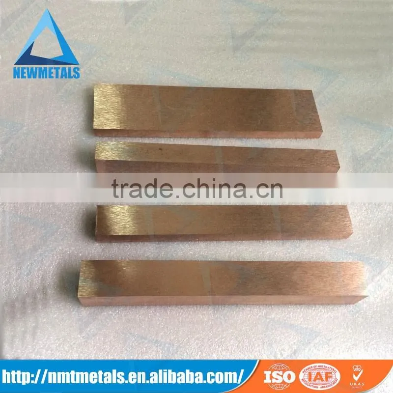 Professional manufacturer for tungsten copper alloy High quality Tungsten Copper alloy strip/ block/plate /disc/bars