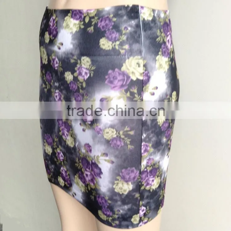 Seamless Printed Mature Women Short Skirt
