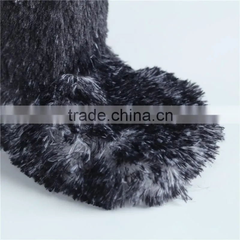 Ladies long pink PV plush boots