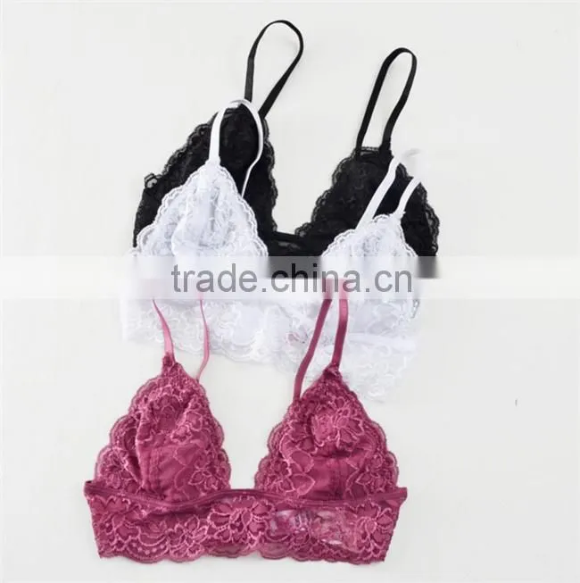 floral lace bra lacy bralette wavy hem scalloped bralette spaghetti lined un padded sheer bralette