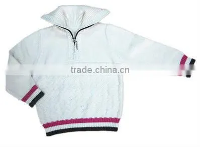 customised knitwear sweater child white zipper jumper sweater
