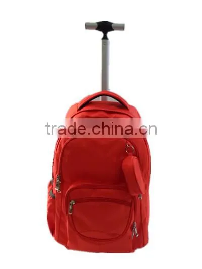 2015 hot design Polyester school trolley bag with bright color for student