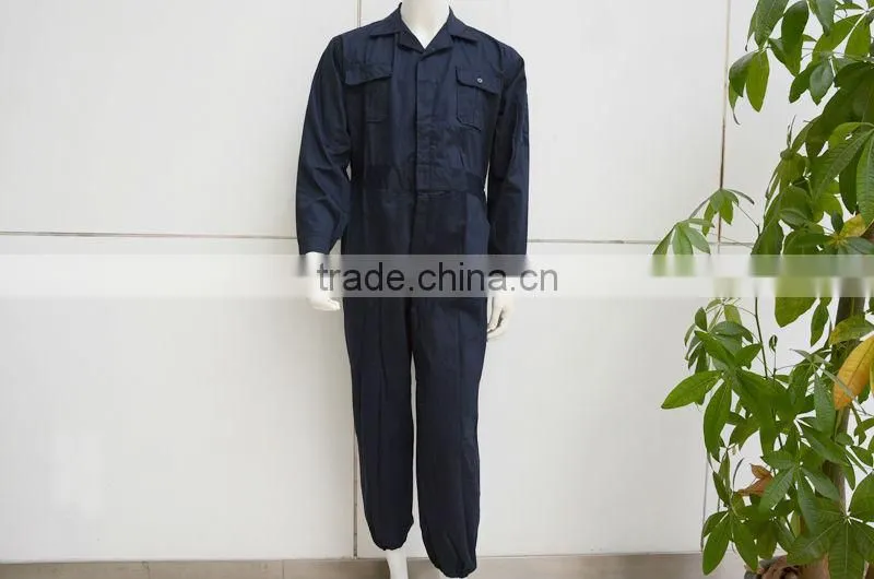 Wholesale smocked clothing boiler suits poly cotton mix fabrics anti-static rip stop safety men's industrial work coverall