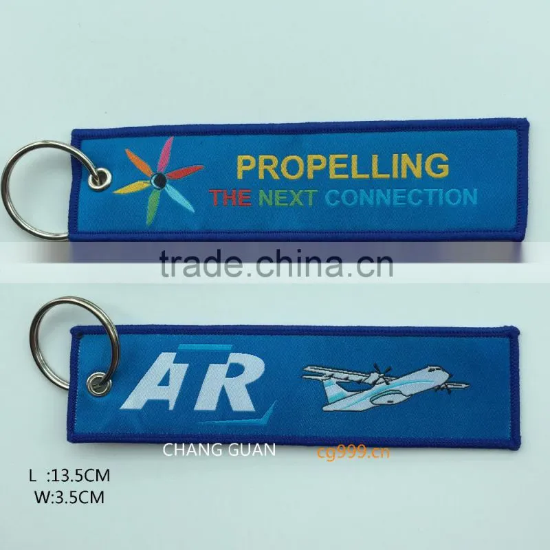 The woven label key ringl that the world famous brand appointed production