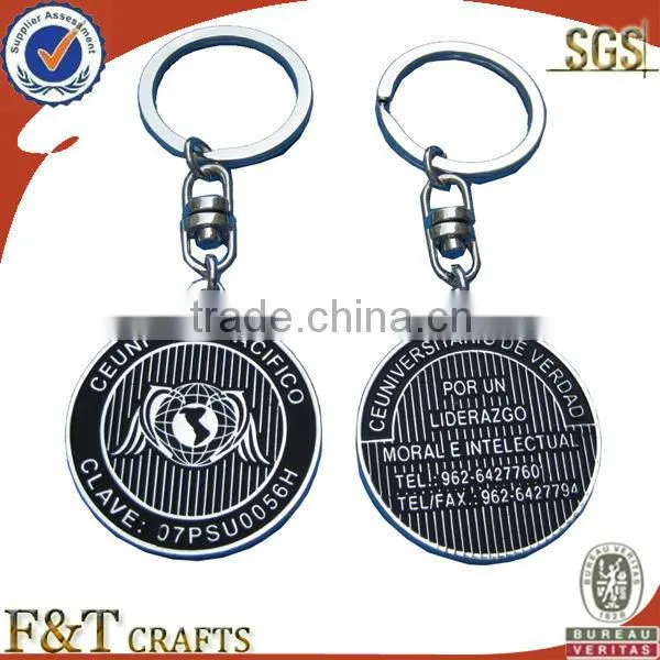 fashion metal leather die cut coach keychain
