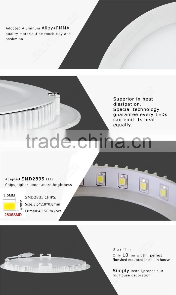 9W Flush Mounted Hot Sell High Quality LED Panel Light SMD2835 45Pcs LEDs 9W