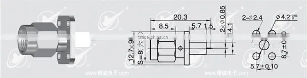 SMA connector with flange mount,micro-strip