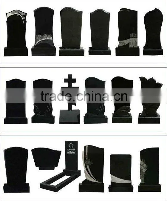 black granite funeral stones