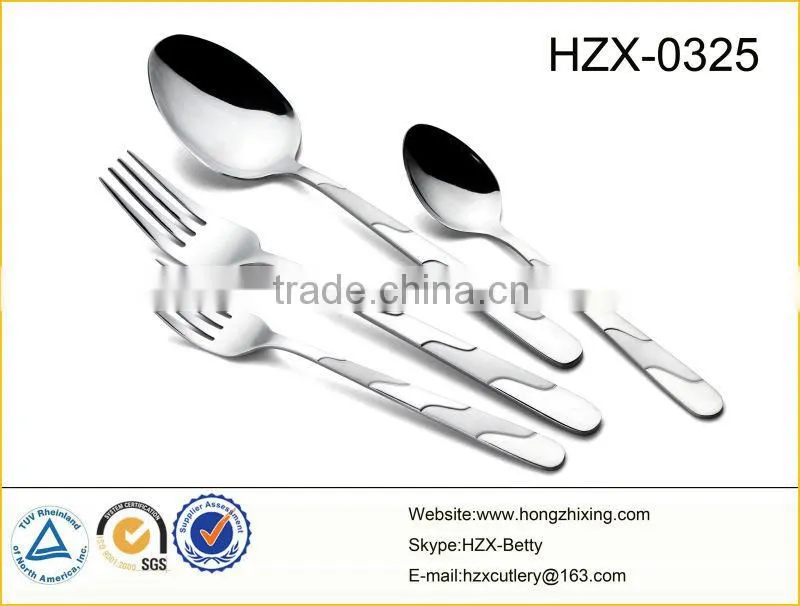 Stainless steel cutlery set with satin polish