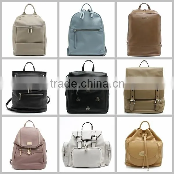 Guangzhou Fiedle leather bag manufacturer OEM durable real natural stylish leather backpack with handle on the top