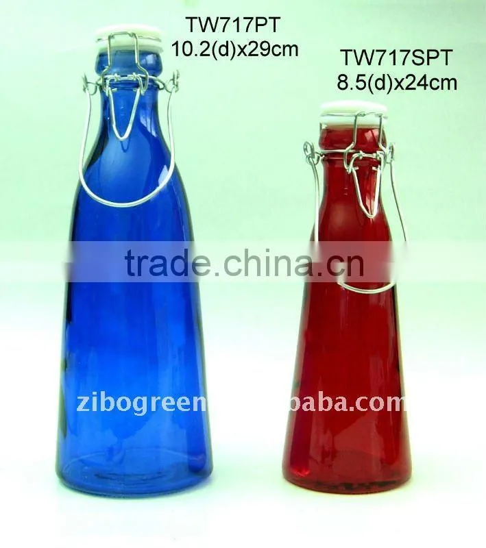 Glass bottle glass milk bottle with printing (TW717K22)