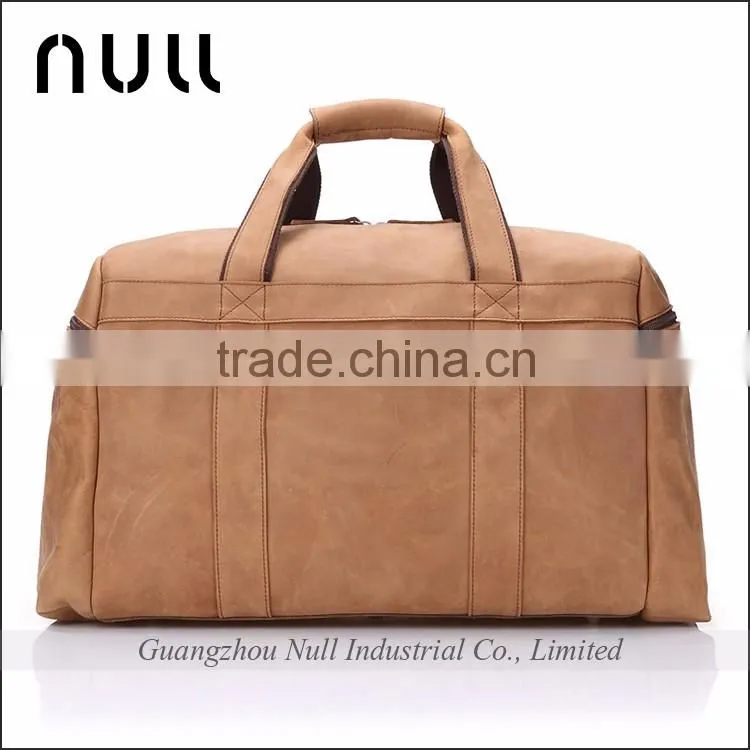 large capacity men vintage genuine leather travel bag