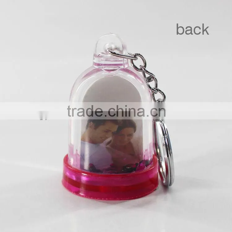Valentine's day photo snowball keychain