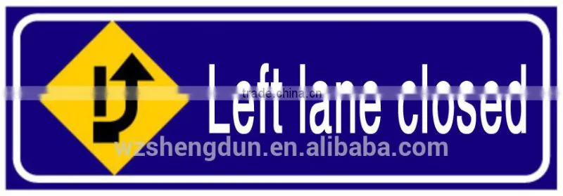 left lane closed - aluminium metal Road construction safety signs for work safety