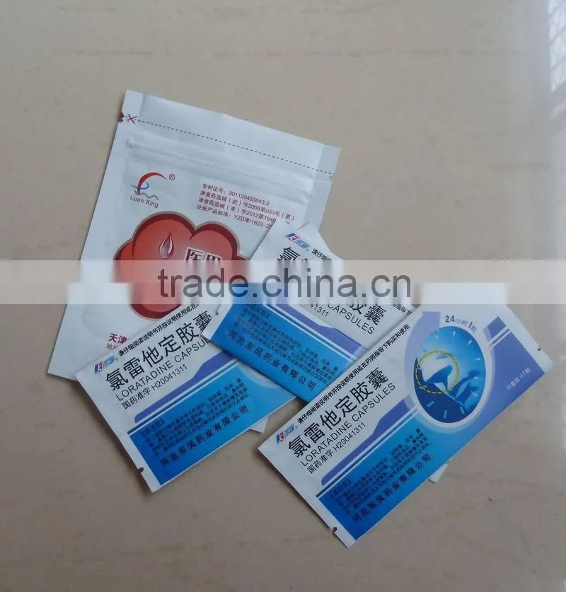 Zipper Top Aluminum Foil Medicine Packing Bag