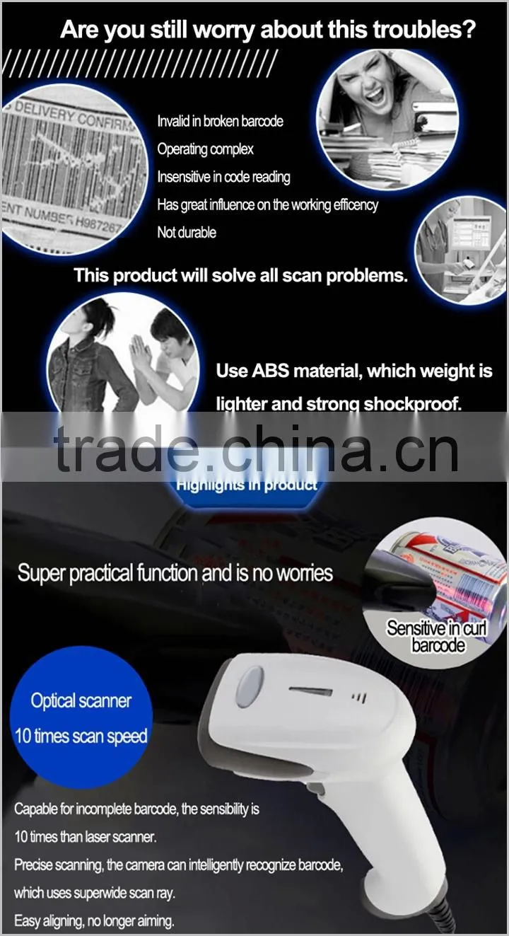 Handheld bi-directional Laser Barcode Scanner Verifier With Hold Scanner USB Cable IPBS028