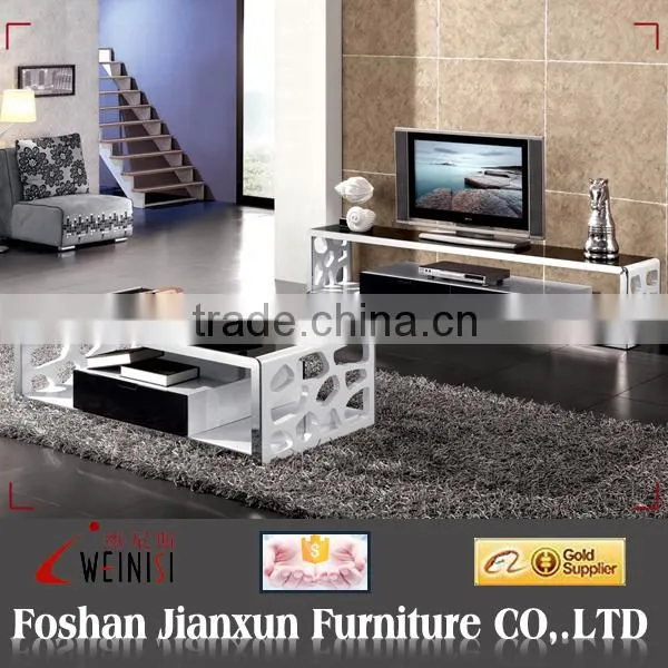 891# high gloss lacquer black glass coffee table