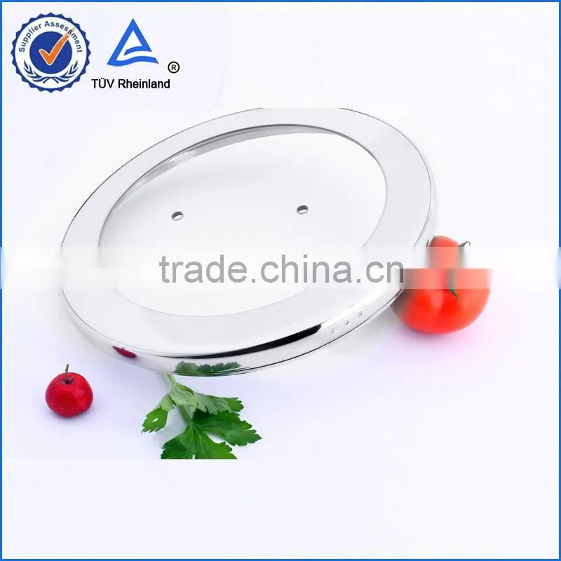 Stainless steel combined glass lid with two konb holes