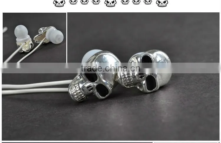 ULDUM TPE wire skull in-ear earphone for mobile phone mp3 mp4