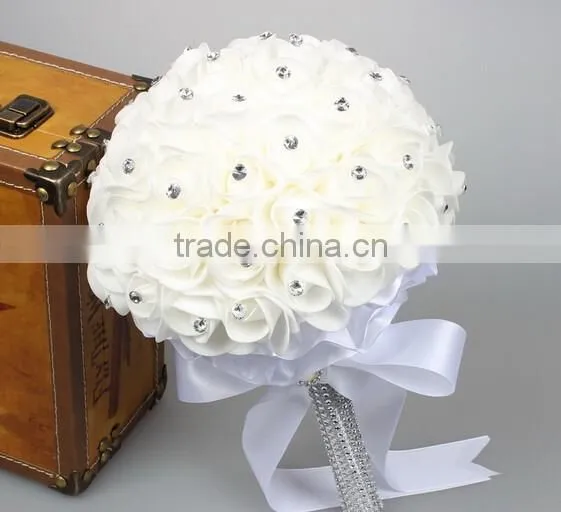 Wedding Bouquet Bridal Bridesmaid Aartificial Flower Roses Posy Handmade Decor