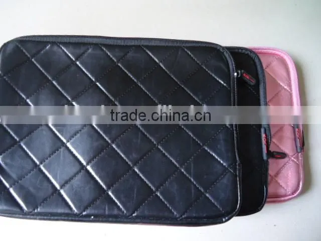 K-OK Classic Horizontal Diamond Texture Zipper PU Leather tablet bag cases with EVA interlayer for ipad air protector case