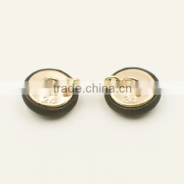 cloth covered button with metal shank for decoration