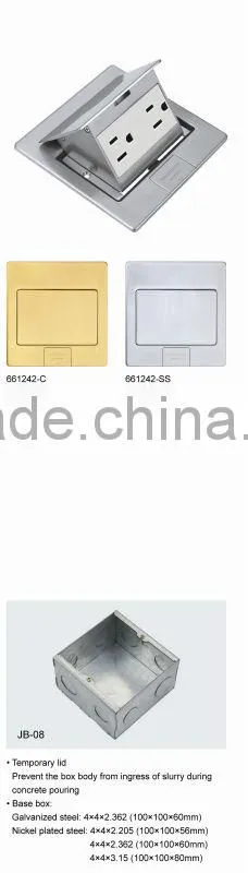 Ultra thin Pop up floor box floor socket with functional part