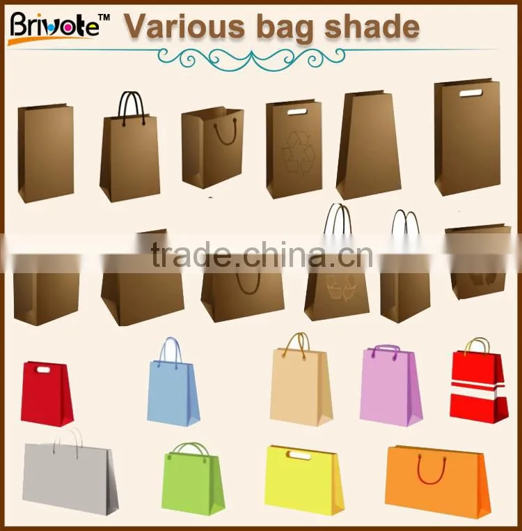 orange color paper bag/hot stamping paper bag/bitumen kraft paper bag